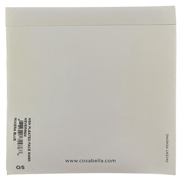 Cosabella Face Mask Never Say Never V in Riviera Blue NEVER9922 Pleated One Size - Picture 3 of 3